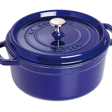 STAUB Cocotte, Gusseisen Bräter, rund, 22 cm, 2,6 L, dunkelblau