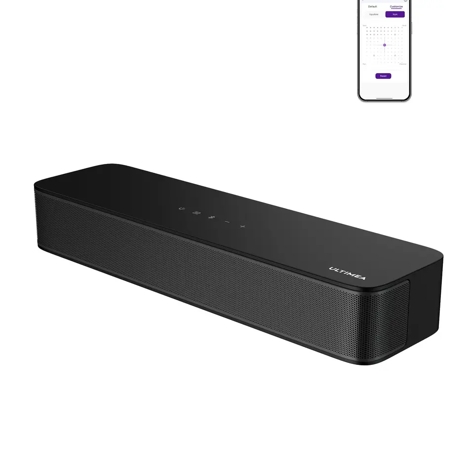 ULTIMEA Soundbar für TV mit Subwoofer, APP-Steuerung, Bluetooth 5.4, Verstellbarer Bass, 132W, All-in-One PC Lautsprecher, Poseidon M20 Pro