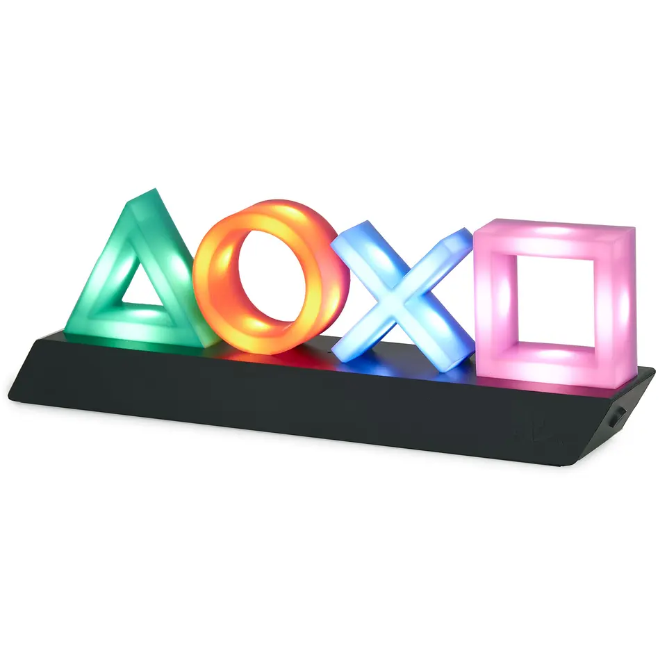 Playstation Tasten-Symbol Lampe mit Farbwechsel, Mehrfarbig, 31 x 7 x 11 cm