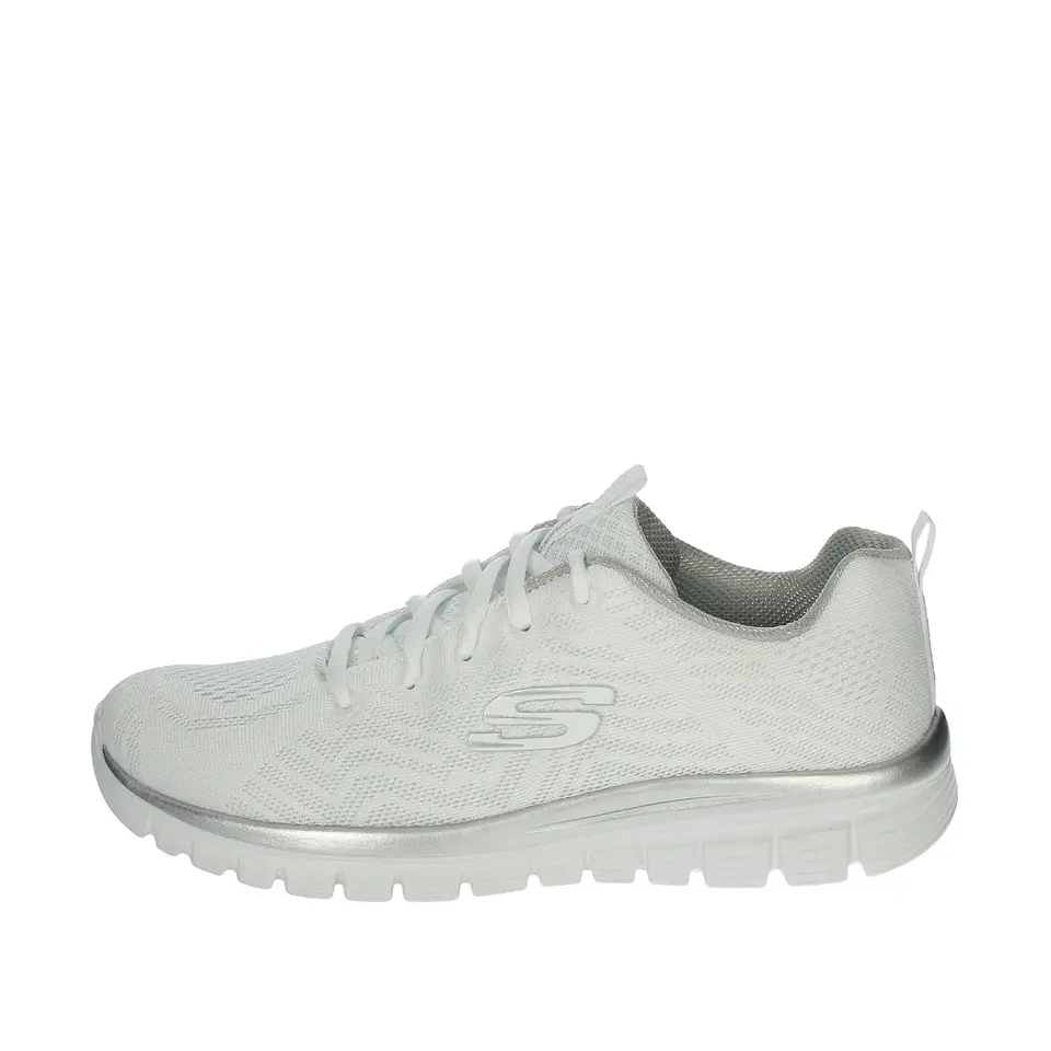 Skechers Damen Graceful Sneakers, Weiß/Silber, EU 38