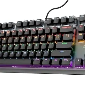 Trust Gaming GXT 834 Callaz TKL Mechanische Tastatur, QWERTZ, RGB-Beleuchtung, 12 Mediatasten, für PC/Laptop, Schwarz
