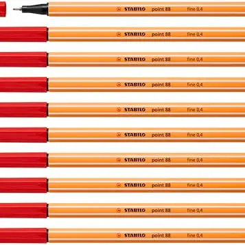STABILO Fineliner Point 88 - 10er Pack - Hellrot