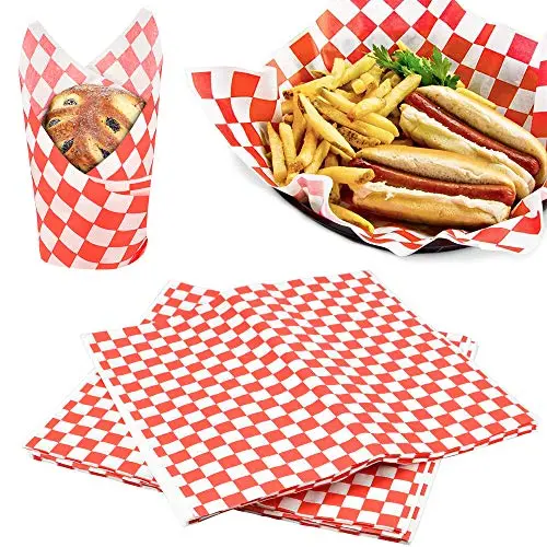 AFASOES 100 Stück fettdichtes Verpackungspapier für Lebensmittel, 28 x 26 cm