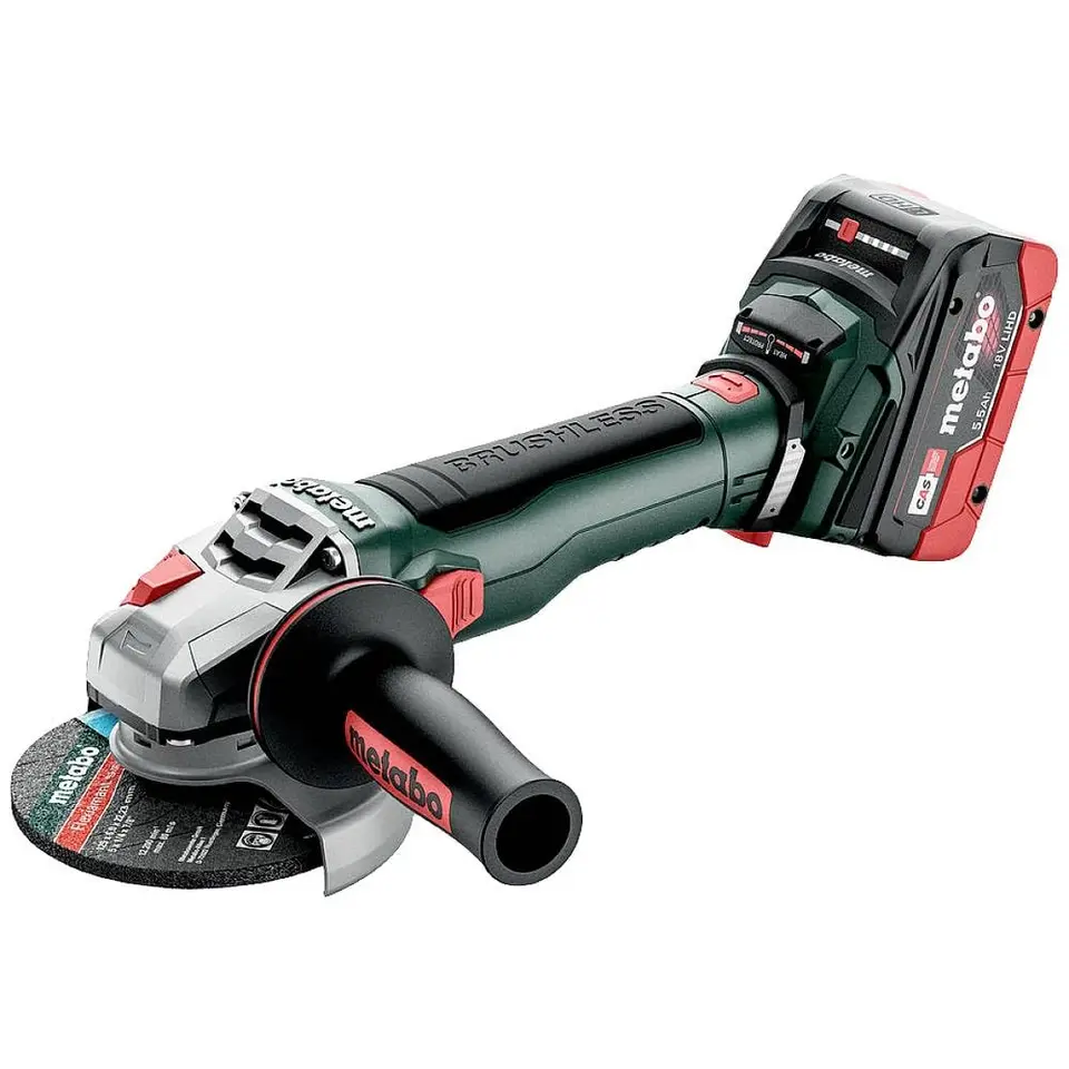 Metabo WB 18 LT BL 11-125 Quick Akku-Winkelschleifer 18V mit 2 Akkus und Ladegerät in metaBOX 165 L
