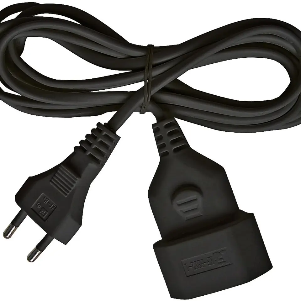 Brennenstuhl Kunststoff-Verlängerungskabel 3m, schwarz, mit Euro-Stecker & Kupplung