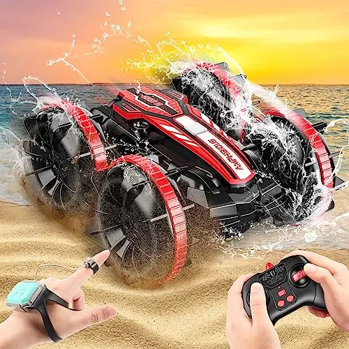 HappyGoLucky Ferngesteuertes Amphibienfahrzeug für Jungen ab 3 Jahren – Monstertruck Spielzeug
