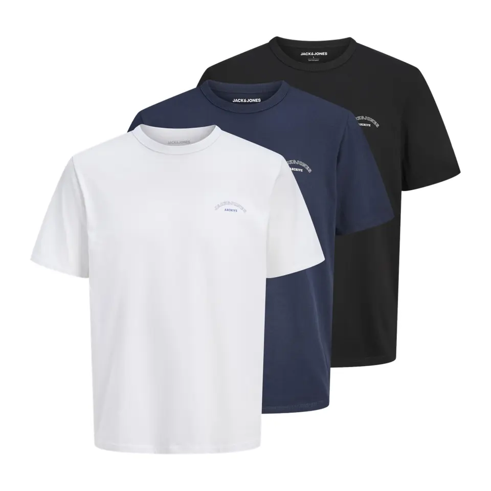 JACK & JONES Jjcollege Logo Tee Ss Crew Neck 3Pk Mp