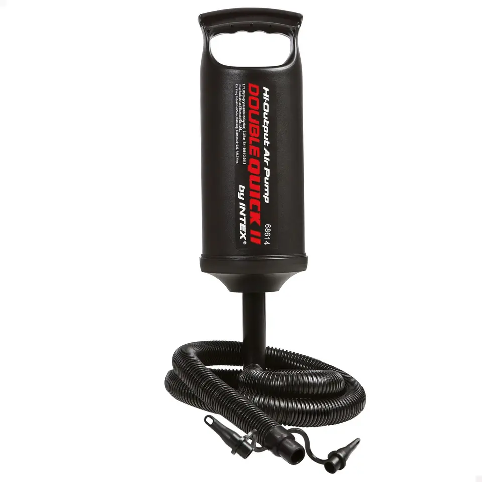 Intex Double Quick 2 Hand Pumpe – Luftpumpe mit 3 Düsenaufsätzen (36 cm)