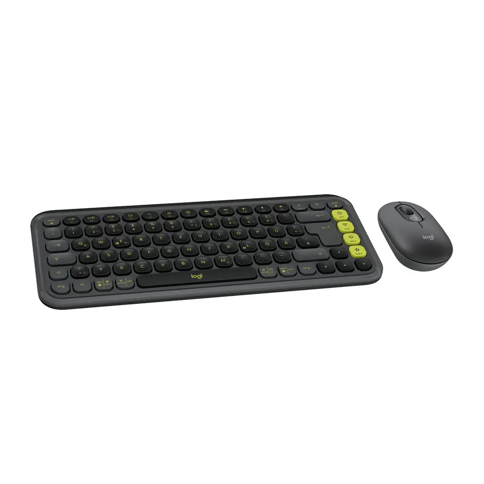 Logitech POP ICON Combo Bluetooth Tastatur & Maus, programmierbare Tasten, leisere Klicks, Easy-Switch für bis zu 3 Geräte, QWERTZ DEU – Grafit