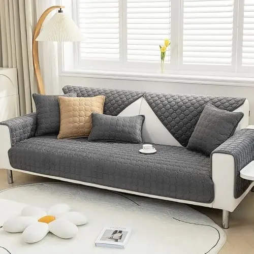 MINGPINHUIUS Sofabezug für L-Form Sofa und Sessel, weicher und rutschfester Überwurf, 1-4 Sitzer