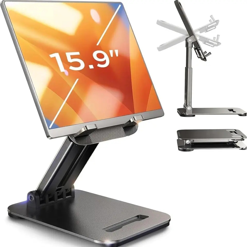 LISEN Tablet Ständer für iPad, höhenverstellbar, klappbar, Tischhalterung