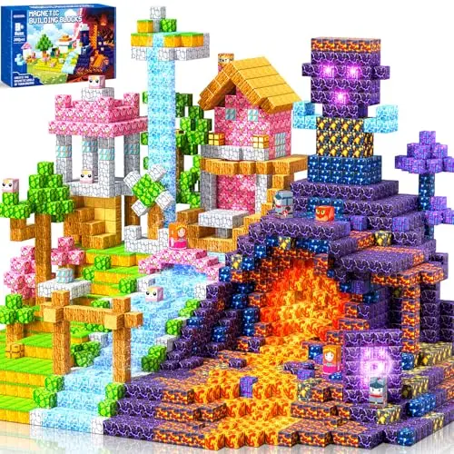 COOLJOYA Magnetische Bausteine, 300 Teile Bau-Set für Kinder ab 4 Jahren