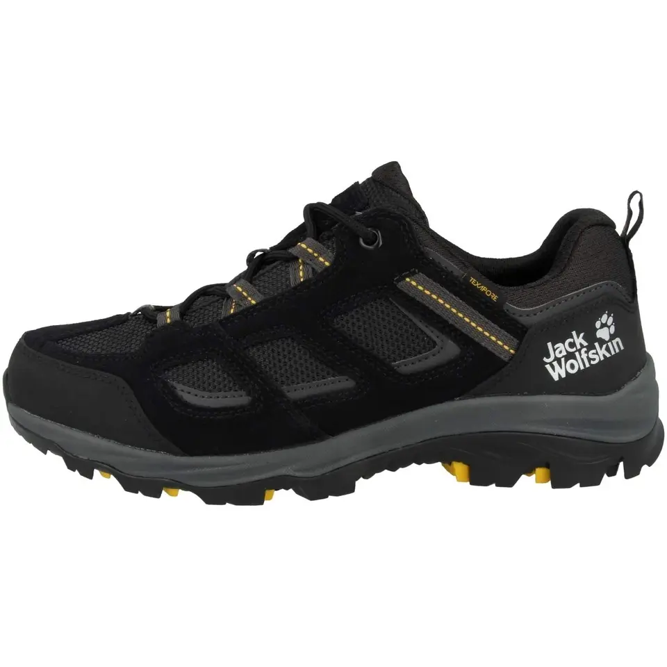 Jack Wolfskin Vojo 3 Texapore Low M Herren Outdoorschuhe, Schwarz Burly Yellow Xt, 43 EU