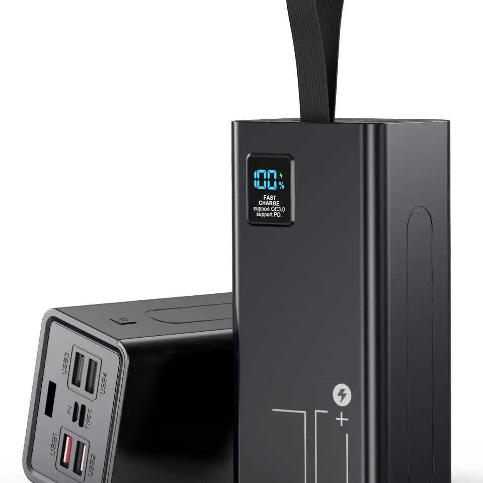Power Bank 70000mAh, schnelle tragbare Powerbank mit 5 USB-C-Ausgängen, LED-Display, ideal für Camping & Outdoor