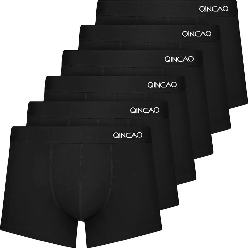 QINCAO Herren Boxershorts 6er Pack aus Baumwolle, bequem & weich
