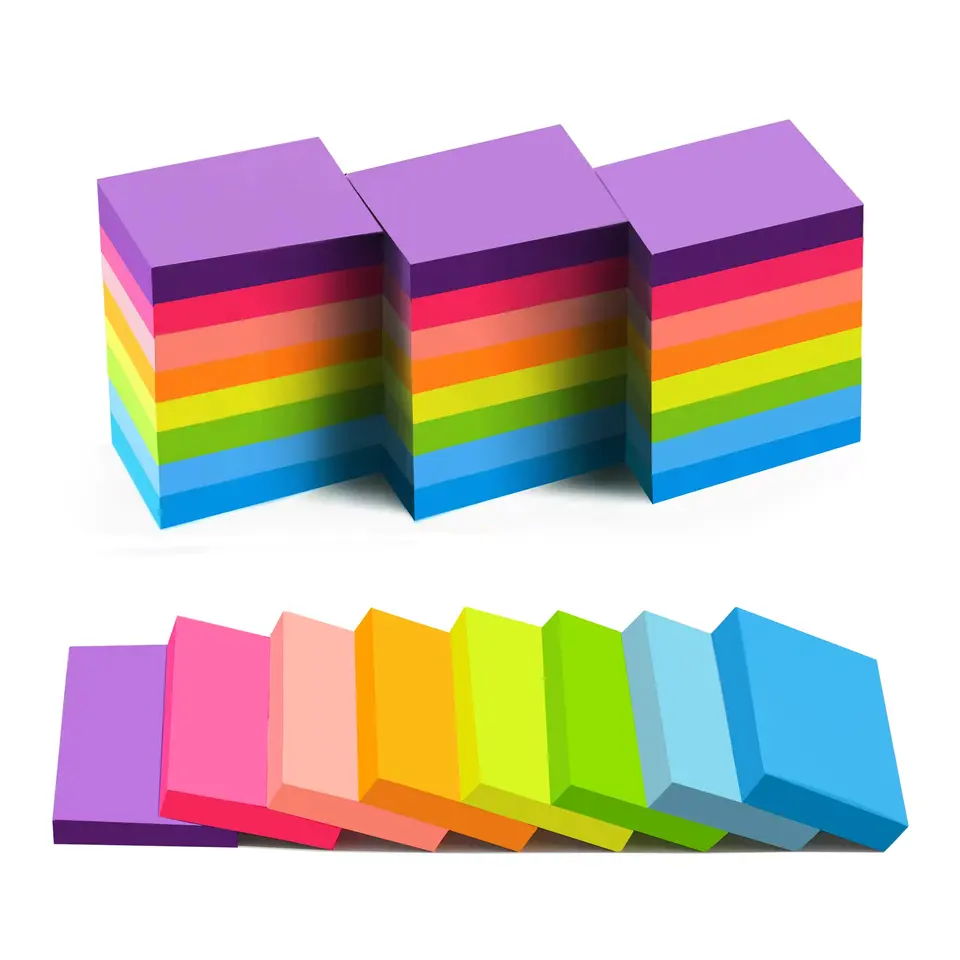 24 Packung bunte Haftnotizen 51 x 38 mm, Selbstklebende Zettel