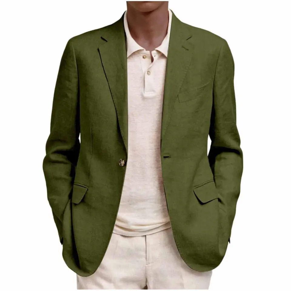 KDEIHT Sakko Herren Business Blazer Revers Anzugjacke - Mode in Einfarbig