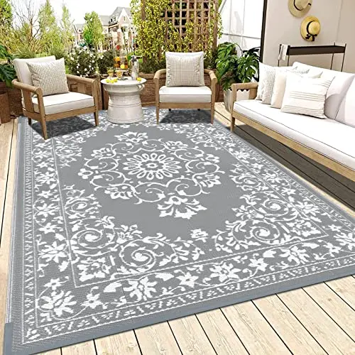 Enyhom Outdoor-Teppich 180 x 270 cm, wetterfest und wendbar