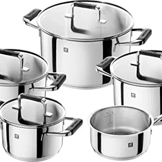 CORNELIA POLETTO by ZWILLING 5-teiliges Kochtopfset, induktionsgeeignet, Edelstahl, mit Glasdeckel
