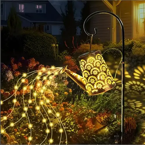 OUILA Solar Lichterkette für außen mit Schäferhaken, wasserdicht, LED Gartendeko