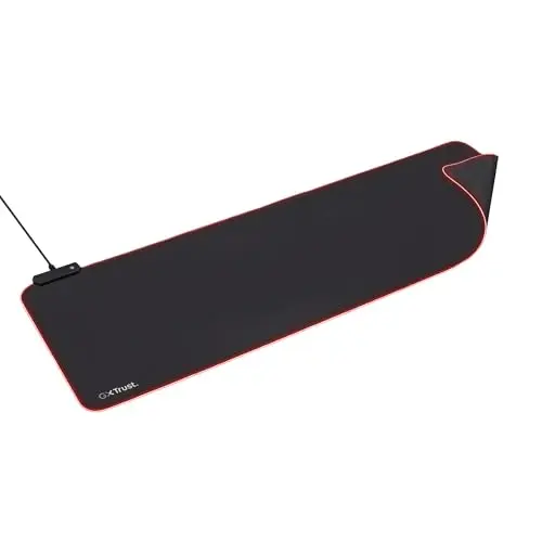 Trust Gaming GXT 764 Glide-Flex RGB Mauspad XXL, 930x300 mm, LED Gaming Mousepad mit rutschfester Unterseite - Schwarz