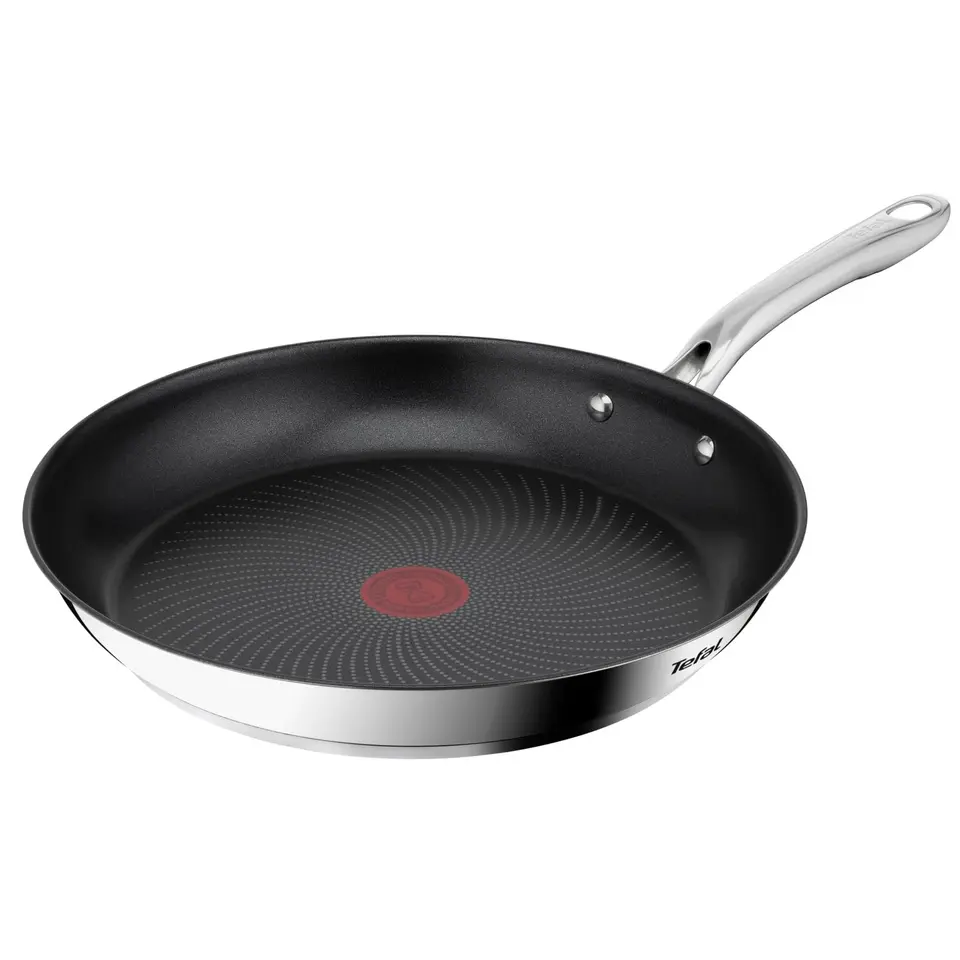 Tefal Infinite Pfanne 30 cm, Antihaft, Thermo-Signal, einfach zu reinigen, für alle Herdarten, Premium-Edelstahl