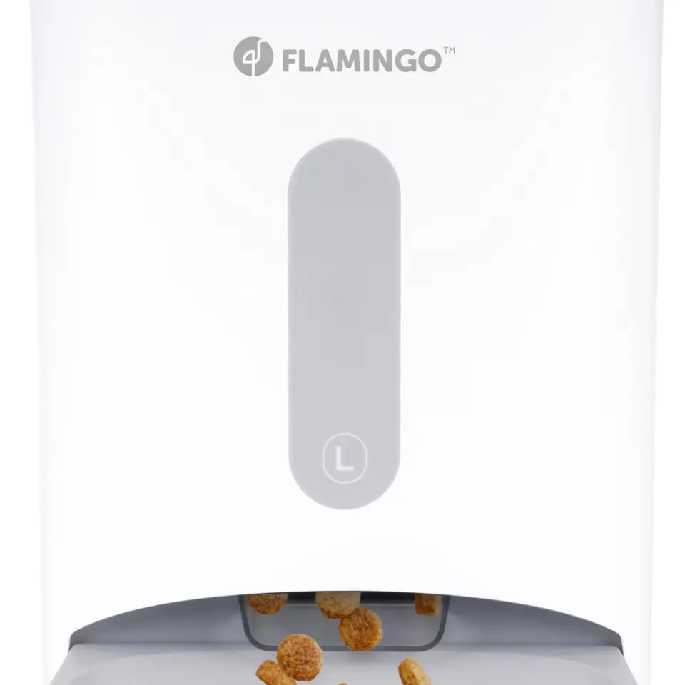 Futterautomat Katze & Hund mit 4,5L & Timer – Für Trockenfutter 5–15mm, mit Sprachaufnahme – Flamingo Odion