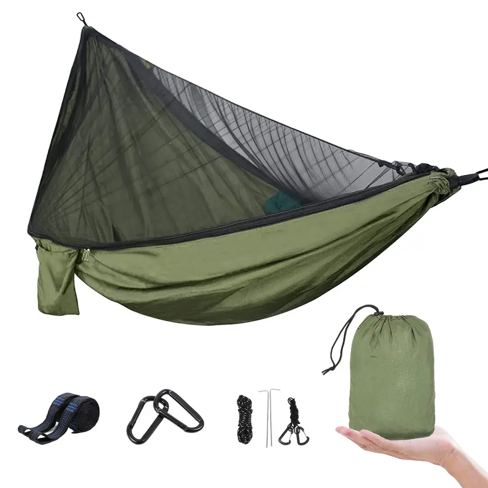 UPhitnis Hängematte Outdoor mit Moskitonetz, ultraleicht, 600lb Traglast, aus Nylon für Camping & Reise