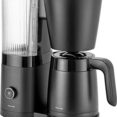 ZWILLING ENFINIGY Filterkaffeemaschine mit 1,25l Thermokanne und smarter Entkalkerfunktion, Edelstahl, Schwarz