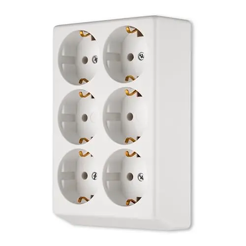 REV Steckdosenleiste 6-fach ohne Kabel, max. 3500W, Weiß