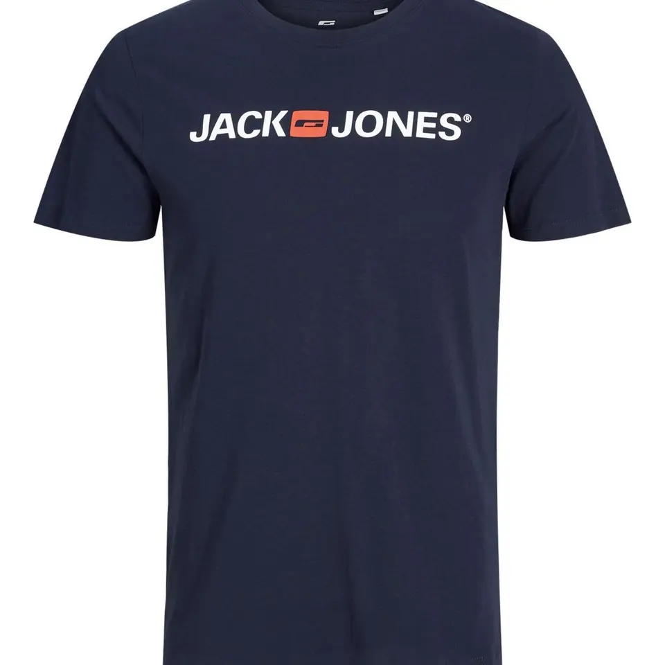 JACK & JONES Herren T-Shirt Jjecorp Logo Crew Neck, Navy Blazer, M EU