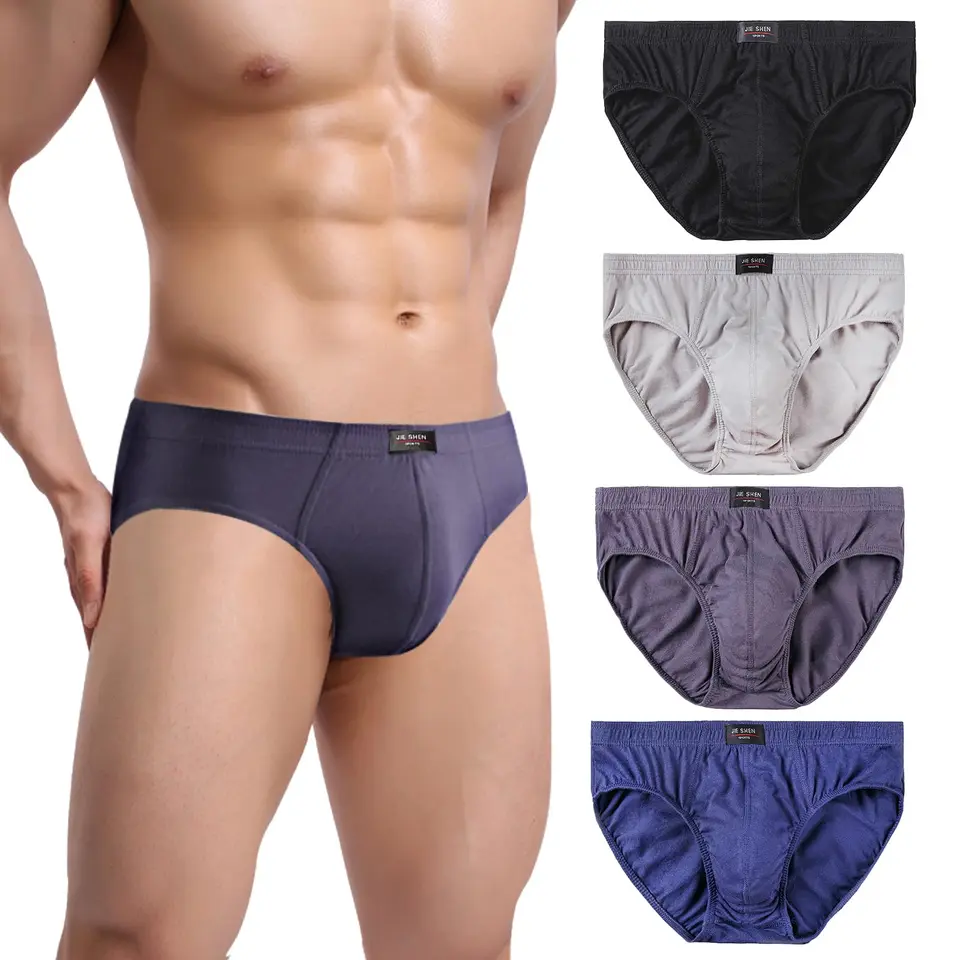 PHOLEEY Herren Slip Unterhosen Baumwolle 4er-Pack, Atmungsaktiv und Weich