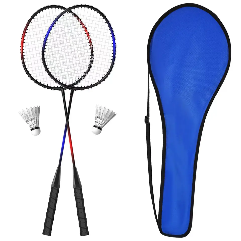 KH Badminton-Set für 2-4 Spieler, Erwachsene & Kinder, mit Schlägern & Bällen