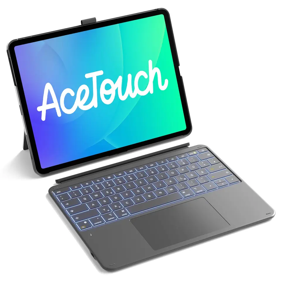 Inateck Hülle mit Tastatur für iPad Air 13" mit großem Präzisions-Touchpad