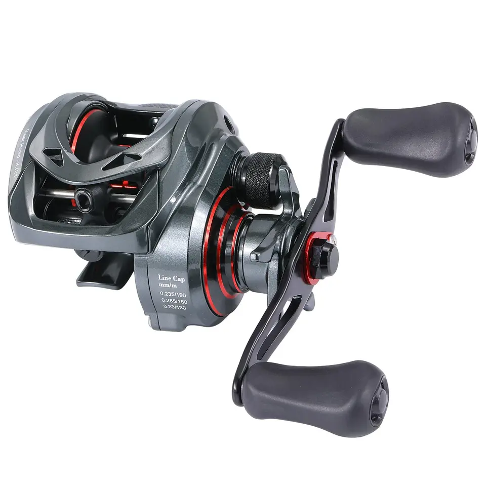 Sougayilang MAX Baitcasting-Rolle 8,0:1 Hochgeschwindigkeits-Angelrolle mit 18LB Carbonfaser-Bremskraft