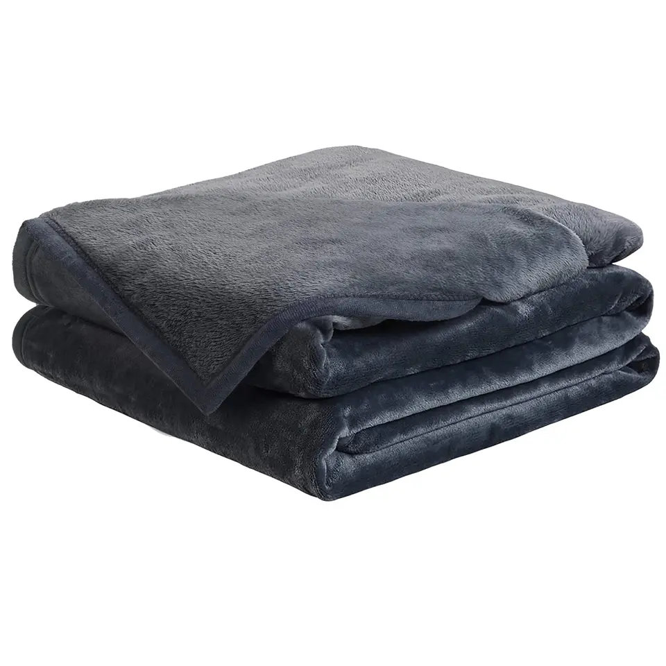 EASELAND Kalifornische King Decke, warm und flauschig, Mikroplüsch, 270 x 274 cm, Dunkelgrau