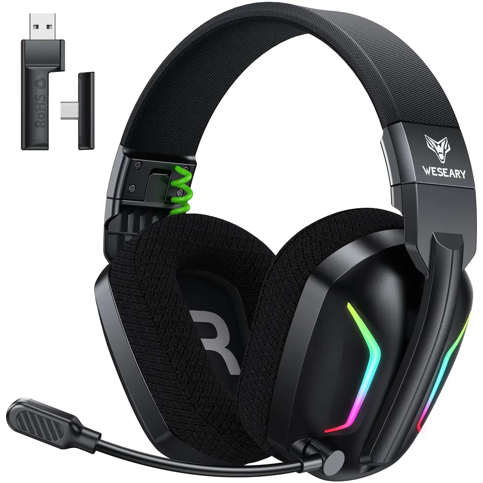 WESEARY Gaming Headset Wireless mit Mikrofon für PS5, PS4, PC, Switch und Handy