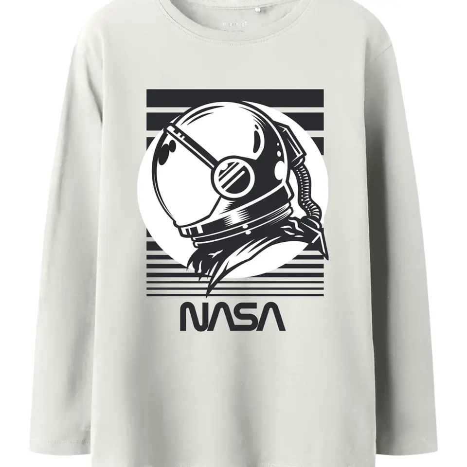 NAME IT Jungen Nkmvitar NASA Ls Top NAS, Bright White, 116 cm