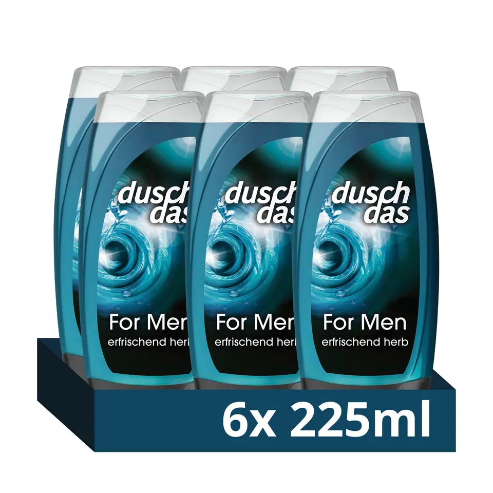 Duschdas Duschgel For Men mit Fresh-Energy-Duft, 6 x 225 ml