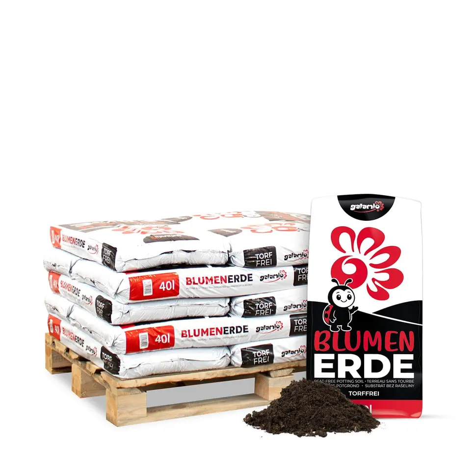 GALAMIO Blumenerde torffrei (600 L / 15 x 40 L) – universale Pflanzerde für Grün- und Blühpflanzen, Zimmer-, Balkon- und Gartenpflanzen