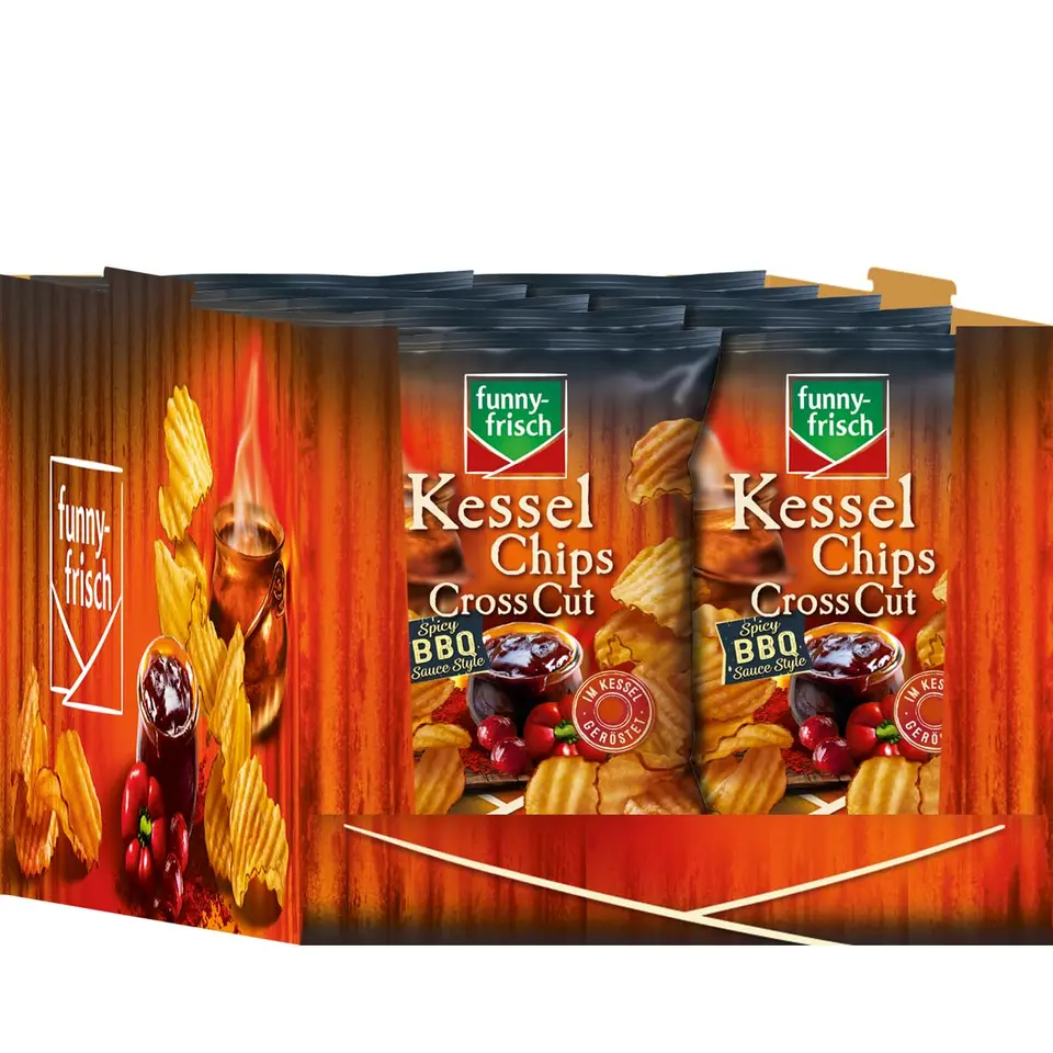 ff Kessel Chips Cross Cut Spicy BBQ-Sauce Style 120g