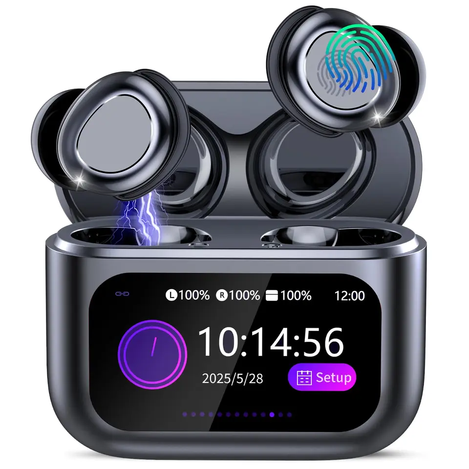 ZYHKON Bluetooth Kopfhörer, Bluetooth 5.4, In Ear mit Touchscreen, 48H Laufzeit, HiFi Sound, 5 EQ, ENC Noise Cancelling, für Seitenschläfer