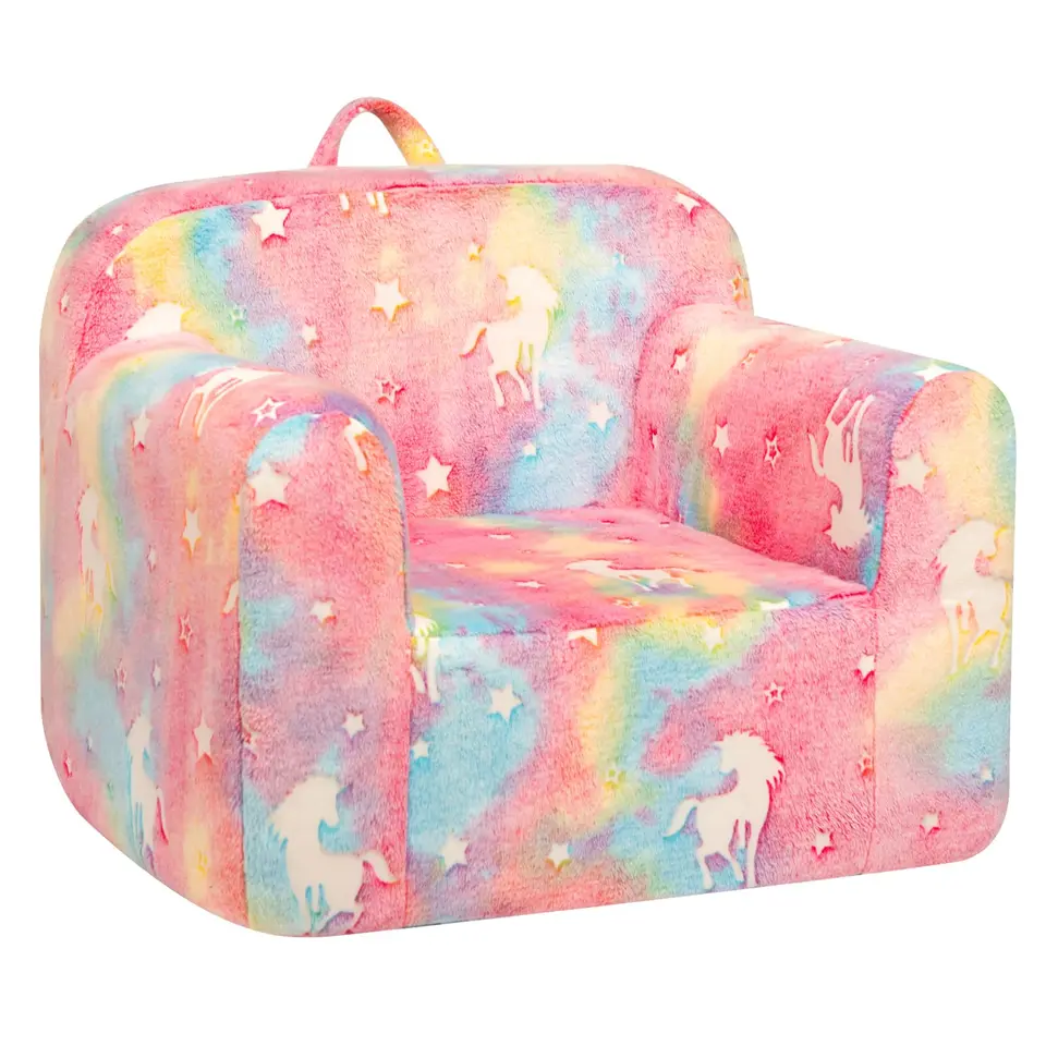 BEJOY Kindersofa, ultraweicher Schaumstoffsessel mit Einhorn