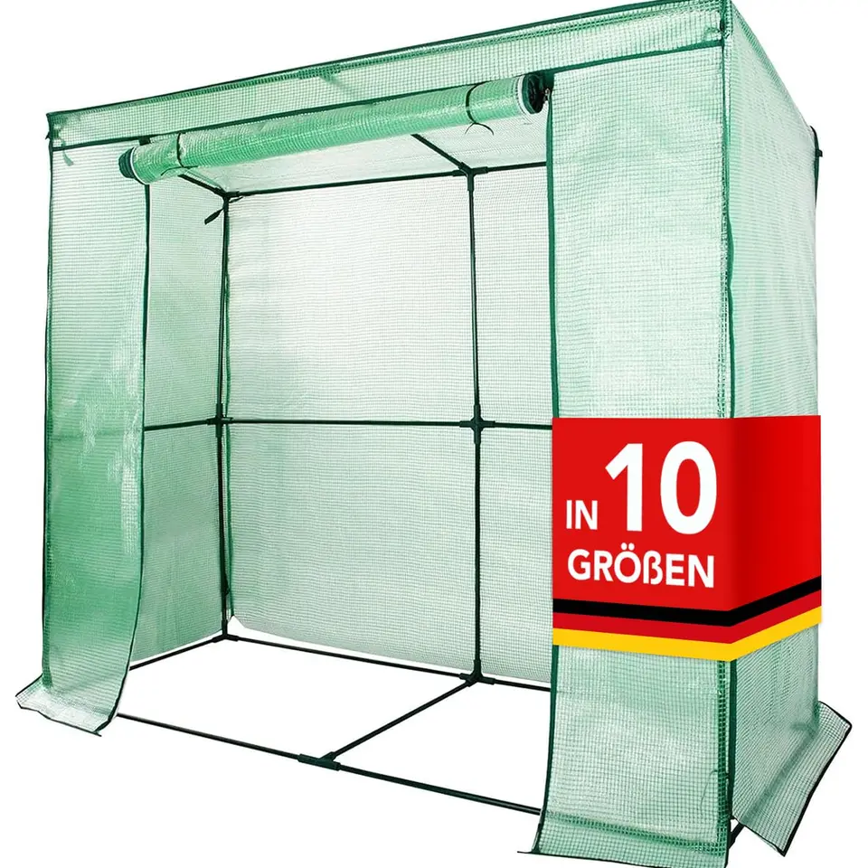 Floordirekt - Gewächshaus mit Metallablagegitter, UV-beständig, langlebig, witterungsbeständig für Gemüse, Kräuter, Blumen (77x200x169cm Botanika)