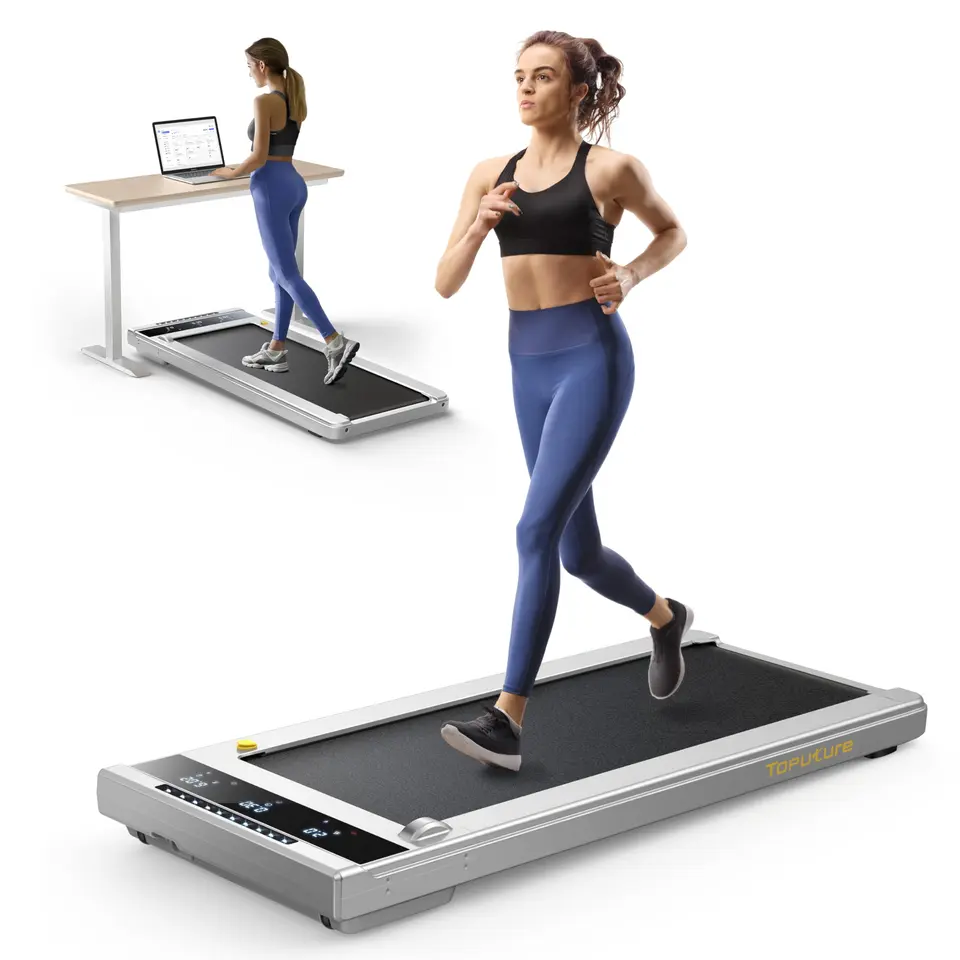Walking Pad 10 km/h Laufband für Zuhause, 2 in 1, leiser Motor, großes LED-Display, Fernbedienung & App