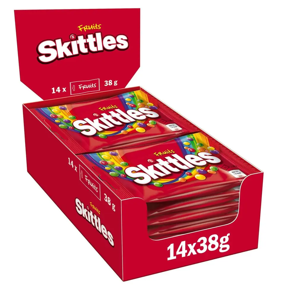 Skittles Fruits, vegane Fruchtbonbons, 14 x 38 g