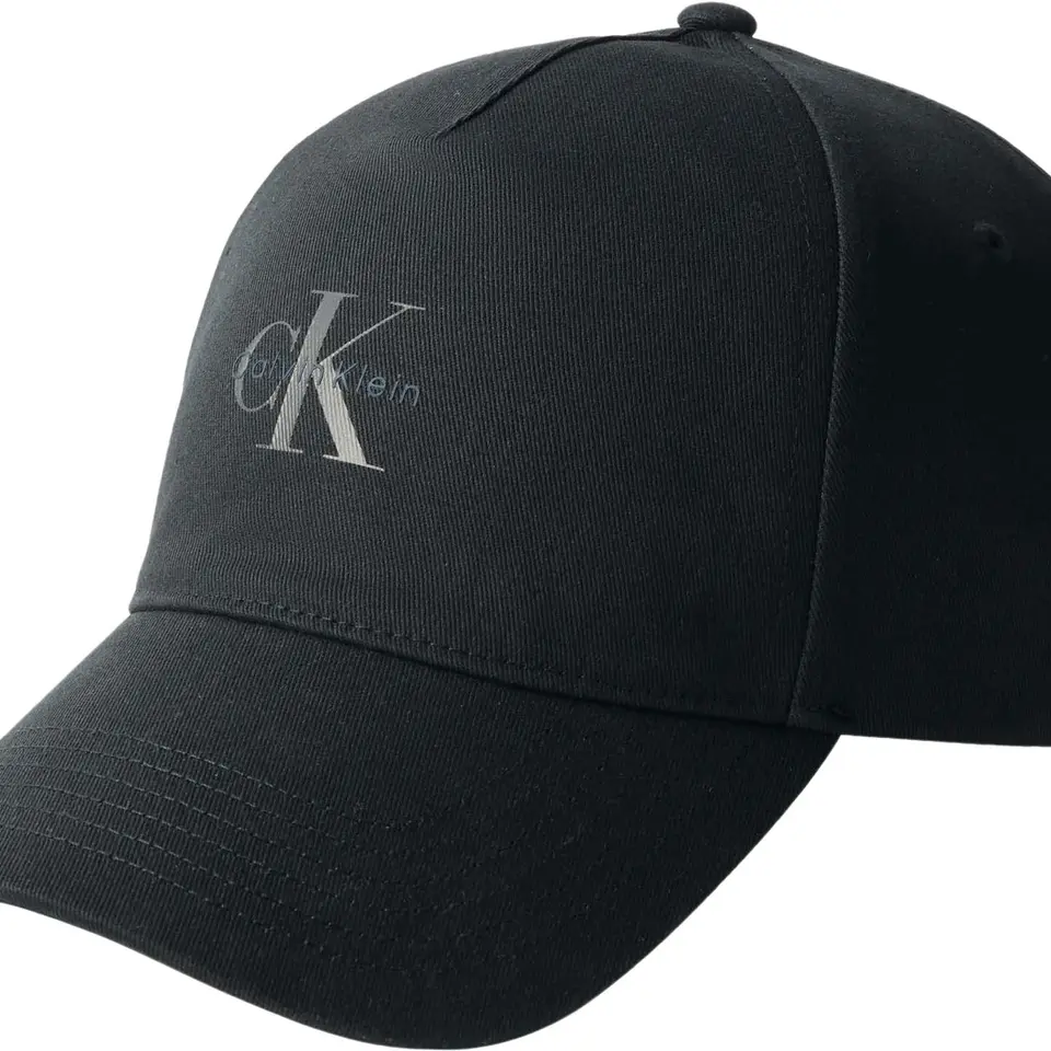 Calvin Klein Damen Cap Printed Monologo aus Baumwolle, Schwarz (NA Black), Einheitsgröße