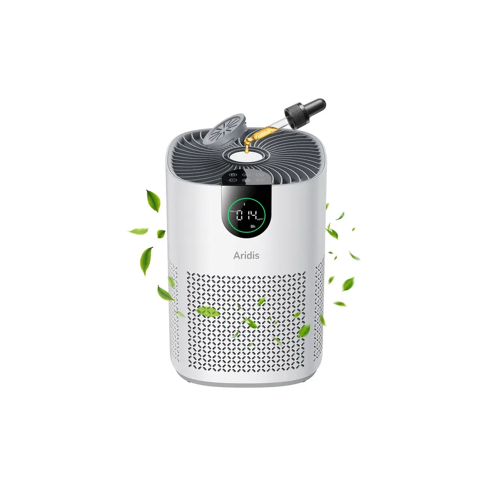 Aridis HEPA Luftreiniger für Allergiker & Raumluft, Pollen, Gerüche & Tierhaare, mit Aromatherapie, 3 Geschwindigkeiten, leise