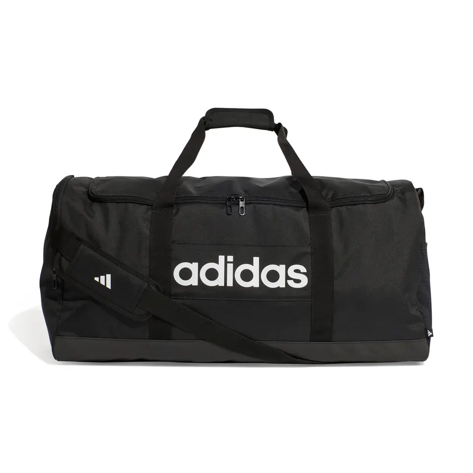 adidas Unisex Essentials Linear Duffel Bag, Schwarz/Weiß, L