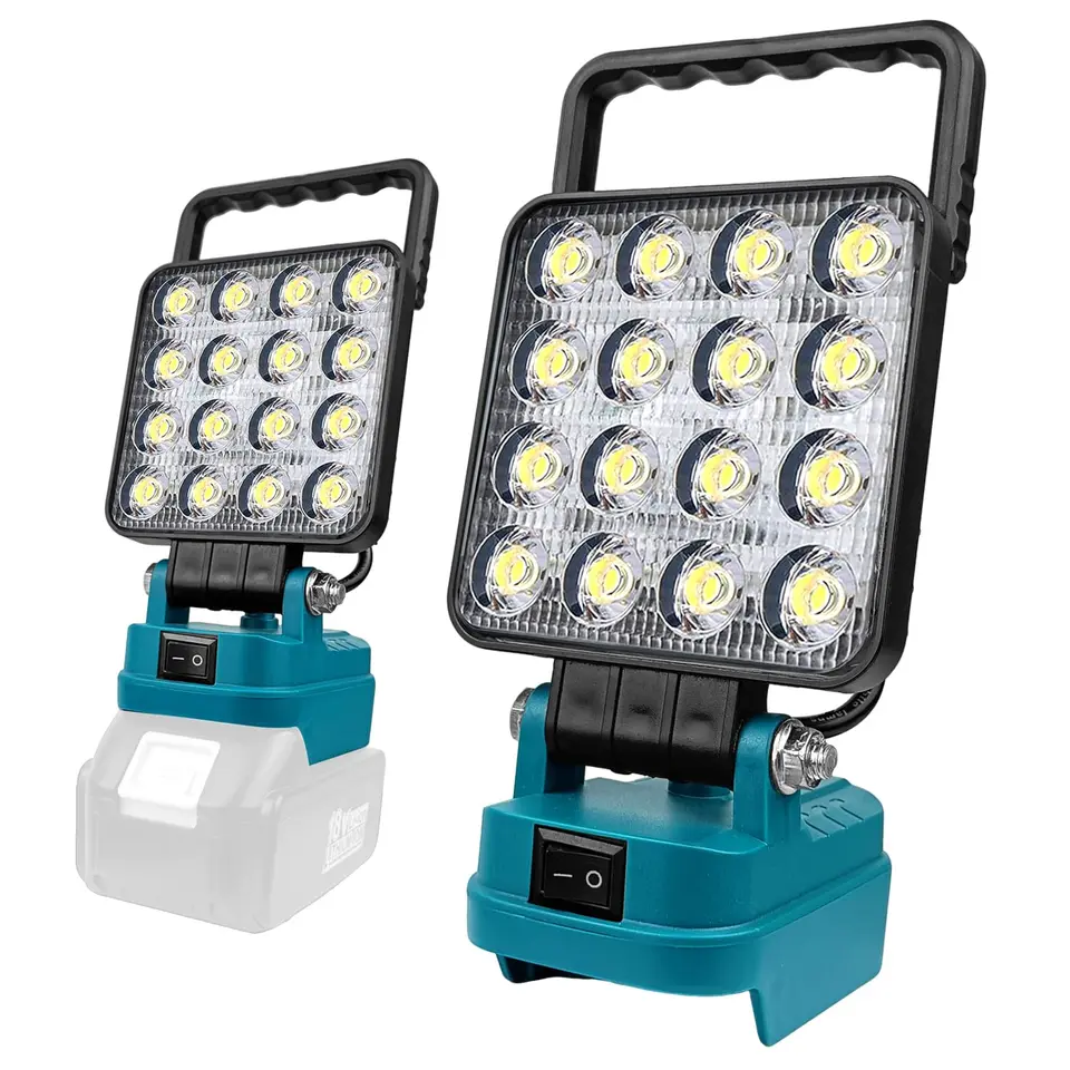 Tragbare LED Akku Lampe für Makita 14.4V-18V LXT, 48W, mit Dual USB Ladeanschluss